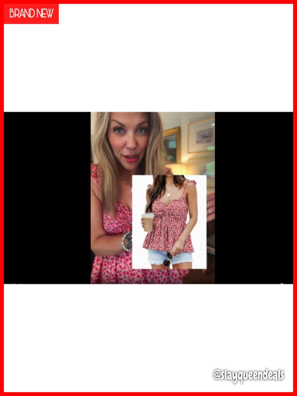 Smocked Peplum Babydoll Tank Top with Adjustable Ruffle Straps - Picture 7 of 7